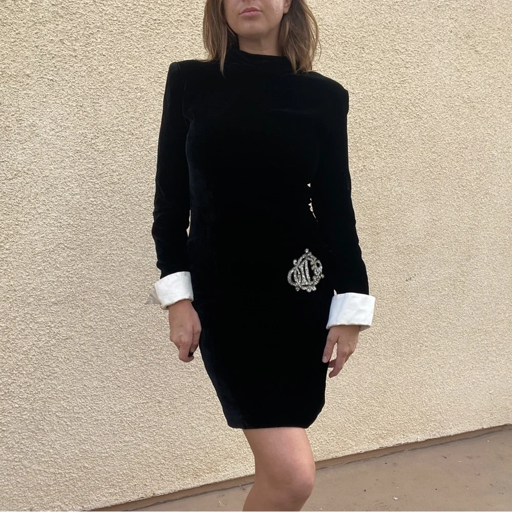 Rare Vintage Christian Dior Velvet Dress - Picture 2 of 14